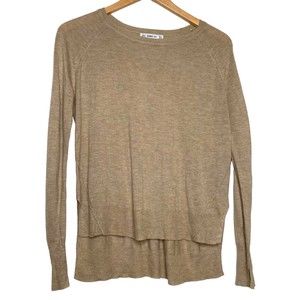 Zara Knit Lightweight High Low Long Sleeves Pullover Sweater Women's Size M